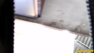 Undeniably Hot Mature At Starbucks Showing Her Tight Gray Panties(frontal) — dives straight into the action