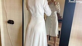 Limited Release Masturbation of a cute girl in white — knows how to finish strong