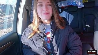 For Your Eyes Only Russian Hitchhiker Blowjob for Money and Swallow Cum - Russian Public Agent — sinks in perfectly