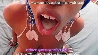 Just Dropped HD Msnovember Pretty Cumshot Blowjob Compilation Point of View BJ. Giving Oral Sex Fellatio To the Big Penis Older Step Dad, With Her Large Ebony Natural Breasts and Round Areolas Exposed On Her Knees Making Eye Contact Taboo . on Sheisnovemb