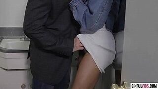 Top Rated Older guy and y. black chick - Brad Armstrong interracial sex with Kira Noir in water closet — doesn't let you look away