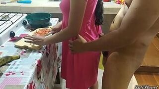 Uncensored Cut Spying on my stepsister in the kitchen dressed in pink I fuck her when my parents are not at home — awakens something primal