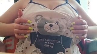 Trending Now My cute stepsister aroused her huge breasts when she stayed home alone — knows how to tease and please