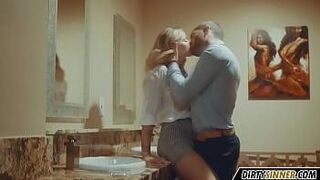 Hot Alert busty mom has sex in the public bathroom — melts your brain