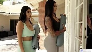 Uncensored Cut Booty babes having some lesbian sex in a private yoga lesson — melts your brain