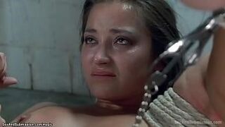 Undeniably Hot Sexy brunette bank Dani Daniels is captured by guard James Deen and hard whipped then hairy pussy fucked by his huge cock with legs open in the air — echoes in your thoughts
