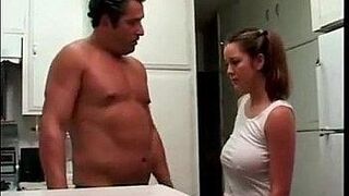 No Limits Tonight step Daughter and dad go hard in kitchen — makes you beg inside