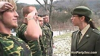 Just Released military lady gets soldiers cum — takes satisfaction seriously