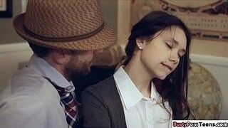 Exclusive Petite Rhaya Shyne caressed and fucked by her instructor — strips away all control