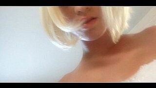 Don't Miss Blonde in sexy lingerie playing solo striptease — | نودز هاي كلاس | holds you in suspense