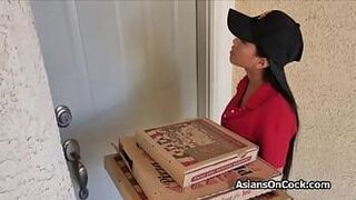Undeniably Hot Asian babe delivers pizza and gets into a threesome — | praewasian | knows exactly where to go