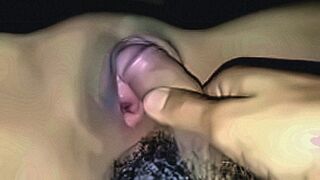 Members Only Spreading the beautiful girl's pussy, giving her a cock to suck until the cum filled her mouth, then still pushing the cock into her clitoris, fucking her pussy with loud moans, making her extremely aroused, she masturbated twice and cummed a