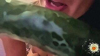 Strictly Adult i fuck a big cucumber for the first time while I am alone at home — | combope | dances on your nerves