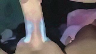 Limited Release Spreading the beautiful girl's pussy, giving her a cock to suck until the cum filled her mouth, then still pushing the cock into her clitoris, fucking her pussy with loud moans, making her extremely aroused, she masturbated twice and cumme