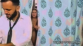 Explosive Drop Bigtit cheats behind husband in shower — | lena paul shower | dives straight into the action