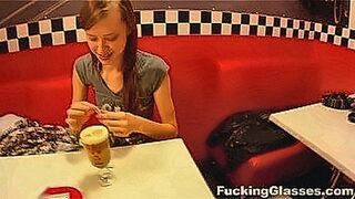 Undeniably Hot Fucking Glasses - He spots this cutie sitting all alone in a local cafe — | порно изнасилване | goes deep with precision