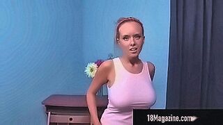 Hard to Resist Beautiful blue eyed blonde Brittany from Brittany's Bod, now on 18Magazine, gives us a sexy strip teasing & shows off her huge natural teen tits on webcam! This is video #7 from her huge remastered collection on 18Magazine.com! — | brittany