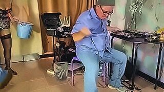 Hot Right Now A stripped cleaner maid collects cables and computer parts in a box. — | enf-cmnf | stimulates endlessly