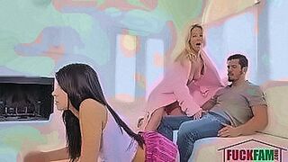 Peak Sensation Horny milf Laura Bentley sucks stepsons cock while stepdaughter is busy on her game — | laura sahar nude | heats up every frame