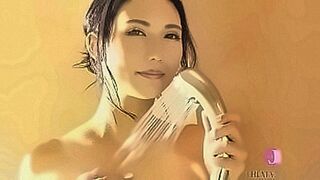 Featured Title Busty Asian babe in sexy lingerie poses in shower [bunb 001] — | uram-001 | goes for the finish