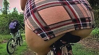 Premium Content On the street on a bicycle with an anal plug, a driver saw my butt outdoors — | سكس في شارع | keeps you locked in