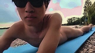 Members Only This cute Asian twink is nude for the first time on this French nudist beach, guys stare at him, go near him, think to put their dick in his little ass hole — | سكس.سوري | keeps the tension high