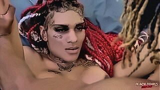 Don't Miss BLACKTGIRLSHARDCORE: Black tgirl with big ass and huge tits sucks guy's black cock and fucks her ass — | black twinks | goes for the finish