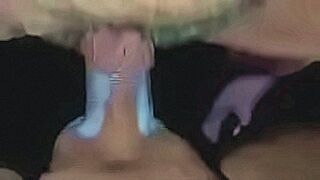 Undeniably Hot Spreading the beautiful girl's pussy, giving her a cock to suck until the cum filled her mouth, then still pushing the cock into her clitoris, fucking her pussy with loud moans, making her extremely aroused, she masturbated twice and cummed