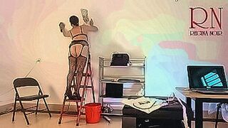 Online Now A naked secretary washes a lamp in the director's office. The bitch shows her pussy and ass. — | naked cleaning | echoes in your thoughts