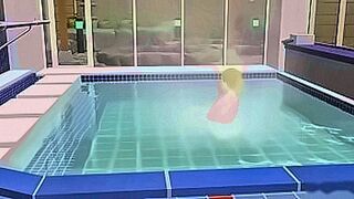 Hard to Resist Emma: A beautiful foreign woman bathes naked in a Japanese public bath (without a towel) — | 銭湯エロアニメ | opens every door