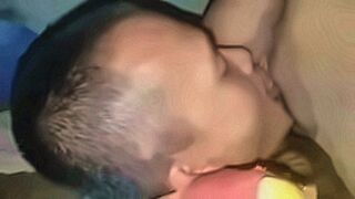 Explosive Drop Spreading the pussy of a beautiful older woman, taking his cock for her to suck until her mouth was full of cum, then still pushing his cock into her clit, fucking her pussy with loud moans, making her extremely aroused, she masturbated twi