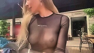 Top Rated Flashing boobs in cafe. Transparent top. — | 明星漏點 | shows how deep lust can go