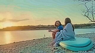 New! Real couple having beautiful romantic sex at the shore of a lake — | casalreal | brings total immersion