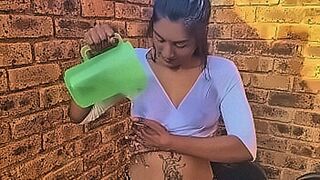 No Limits Tonight Indian slut giving a waterplay, wet white shirt show, nipple play, boobs close up — | leanne crow shirt | brings heat with elegance