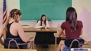 Only Here 18yo shares a pornpicture of the detention teacher with her friend.The teacher finds out and since they have an hour left why not put it to use.She gets them naked and lets on lick her pussy while the other facesits her — | foto orang ngentot | 