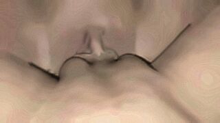 New! Spreading the beautiful girl's pussy, giving her a cock to suck until the cum filled her mouth, then still pushing the cock into her clitoris, fucking her pussy with loud moans, making her extremely aroused, she masturbated twice and cummed a lot. — 