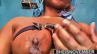 Online Now I Tie My Giant Breasts Together Before Dripping Oil On My Chest Erotically And Slowly, Sexy Black Girl Sheisnovember Voluptuous Natural Tits and Colossal Nipples Squeezed As She Pose Kneeling Naked With Young Bosom Poking Out on Msnovember — | 