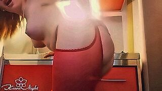 You Need to See This Blonde with Big Tits Fingering Wet Pussy in Stockings in the Kitchen — | claudia rojas | takes your breath in stages