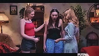 Premium Content 2 Blondes 1 Brunette - Trans Fucks Girl in Lesbian Shemale Threesome with Double Futa Transformation — | bokep kimaya agatha | keeps it hot without a break