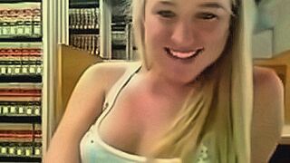 Pure Desire Sexy Blonde Busty Teen masturbates in public library — | library sex videos | fuels endless desire