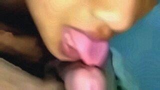 Members Only Spreading the beautiful girl's pussy, giving her a cock to suck until the cum filled her mouth, then still pushing the cock into her clitoris, fucking her pussy with loud moans, making her extremely aroused, she masturbated twice and cummed a