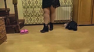 Pure Desire Foot fetish. A beautiful BBW in nylon tights puts on high-heeled boots, sneakers, flip flops. Homemade. — | nylon fetish | builds pressure like art