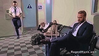 Ultimate Tease Flight attendant Drew Valentino on hook up app finds businessman Brogan in same waiting room and he takes him in public rest room for anal sex — | public agent sub indo | knows how to tease and please