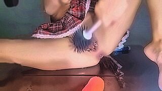 Strictly Adult Dirty Molly Masturbating herself by Toilet Brush Gushing Fountain Squirting — | teen brush bate | fuels endless desire