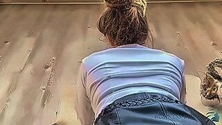 Private Pleasure secretary in sexy leather skirt kneels in front of her boss wanting to get his hot cock milk — | maa bete ki bf video | goes beyond expectations