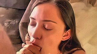 Premium Content Pushed girl to suck on the knees and gave loads — | 舌上射精 | satisfies on every level