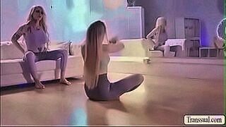 Online Now Busty shemale is doing yoga and her blonde babe partner joins her.After that,they talk for a while and they start kissing each other after.Next is,she lets her suck her hard shecock and in return,she licks her pussy first before fucking it. — |