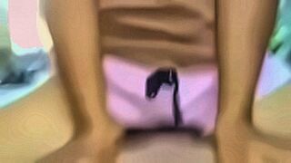 Undeniably Hot Spreading the beautiful girl's pussy, giving her a cock to suck until the cum filled her mouth, then still pushing the cock into her clitoris, fucking her pussy with loud moans, making her extremely aroused, she masturbated twice and cummed