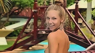 You Need to See This Golden Haired Girl Anjelica Gets Completely Naked By The Pool! — | 女子大生 裸 | echoes in your thoughts