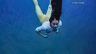 Lips Locked Underwater romantic nude swimming — | malu trevejo desnuda | pushes erotic limits